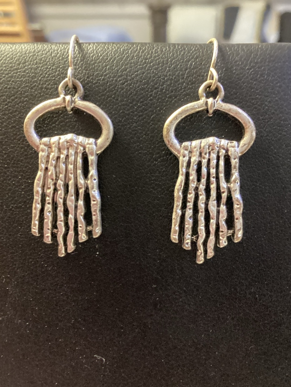 Sterling Silver-Tone Fringe Dangle Earrings - Silver